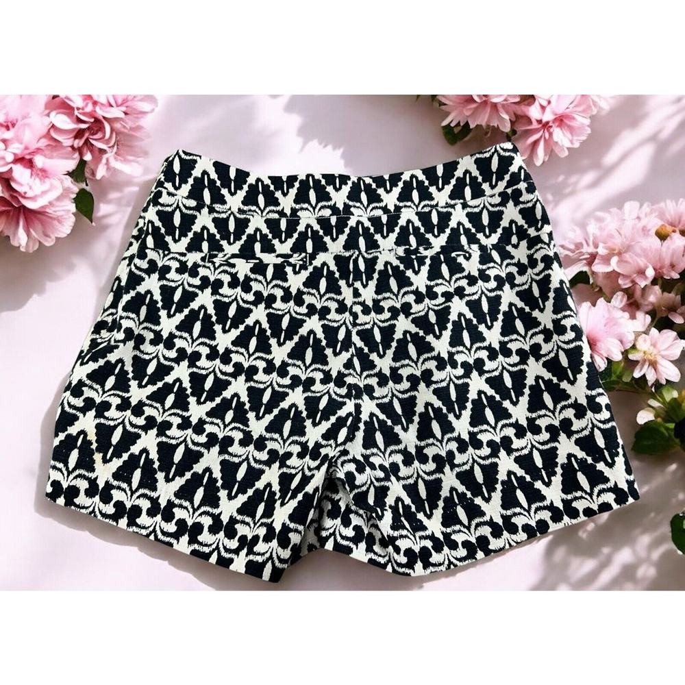 Cartonnier Anthropologie Lithograph High Rise Deco Print Short Sz 2 Black White - Picture 2 of 7